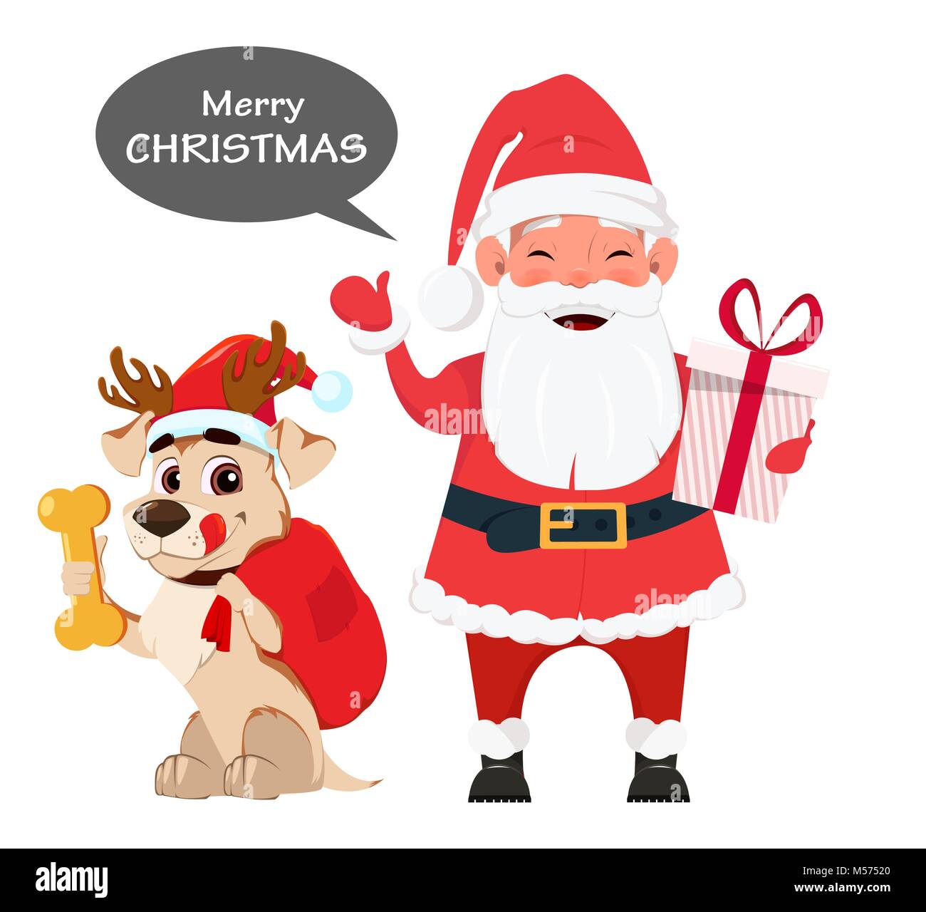 Dog christmas cartoon hi-res stock photography and images - Alamy
