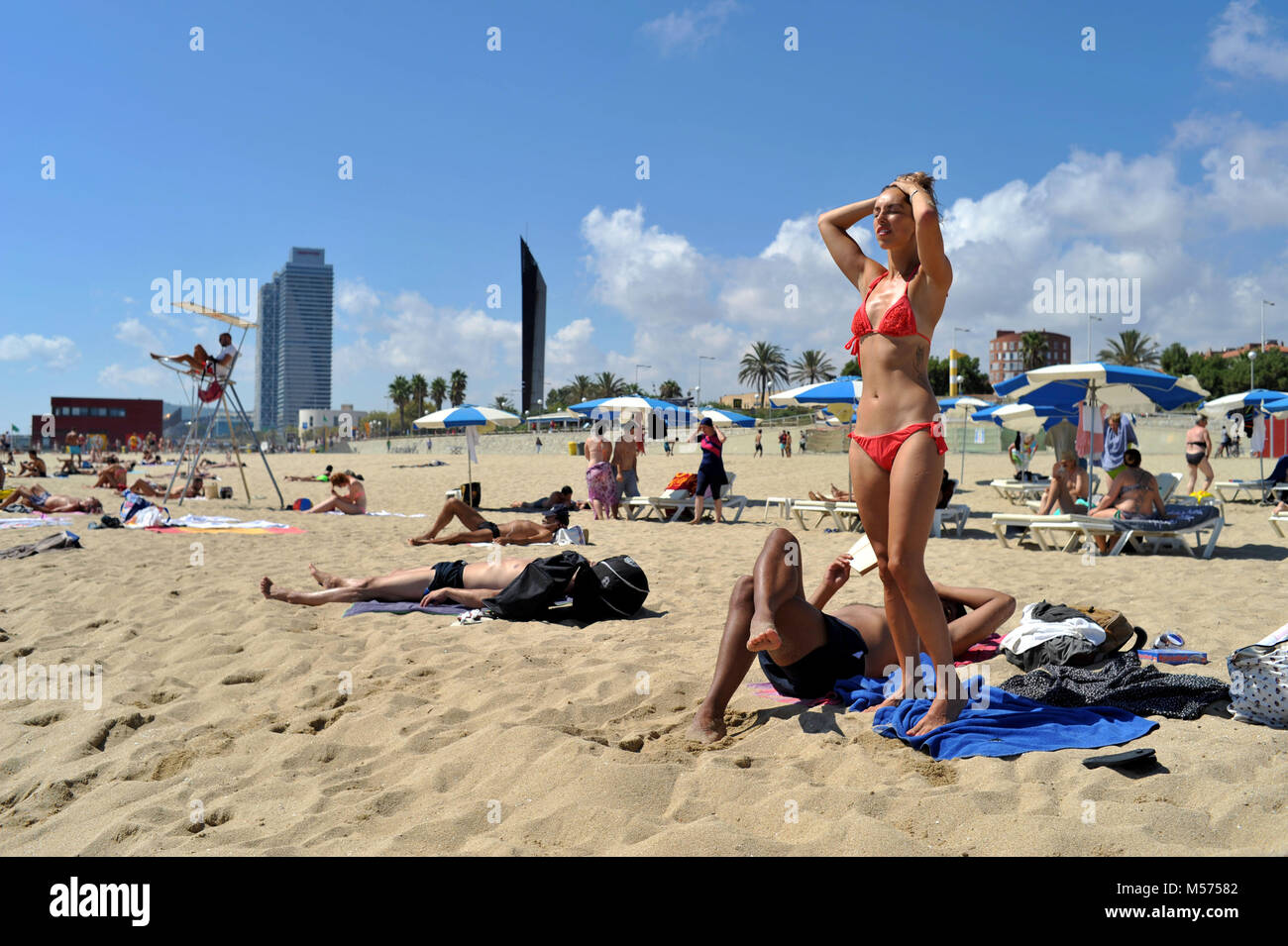 Barcelona beach bikini hi-res stock photography and images - Alamy