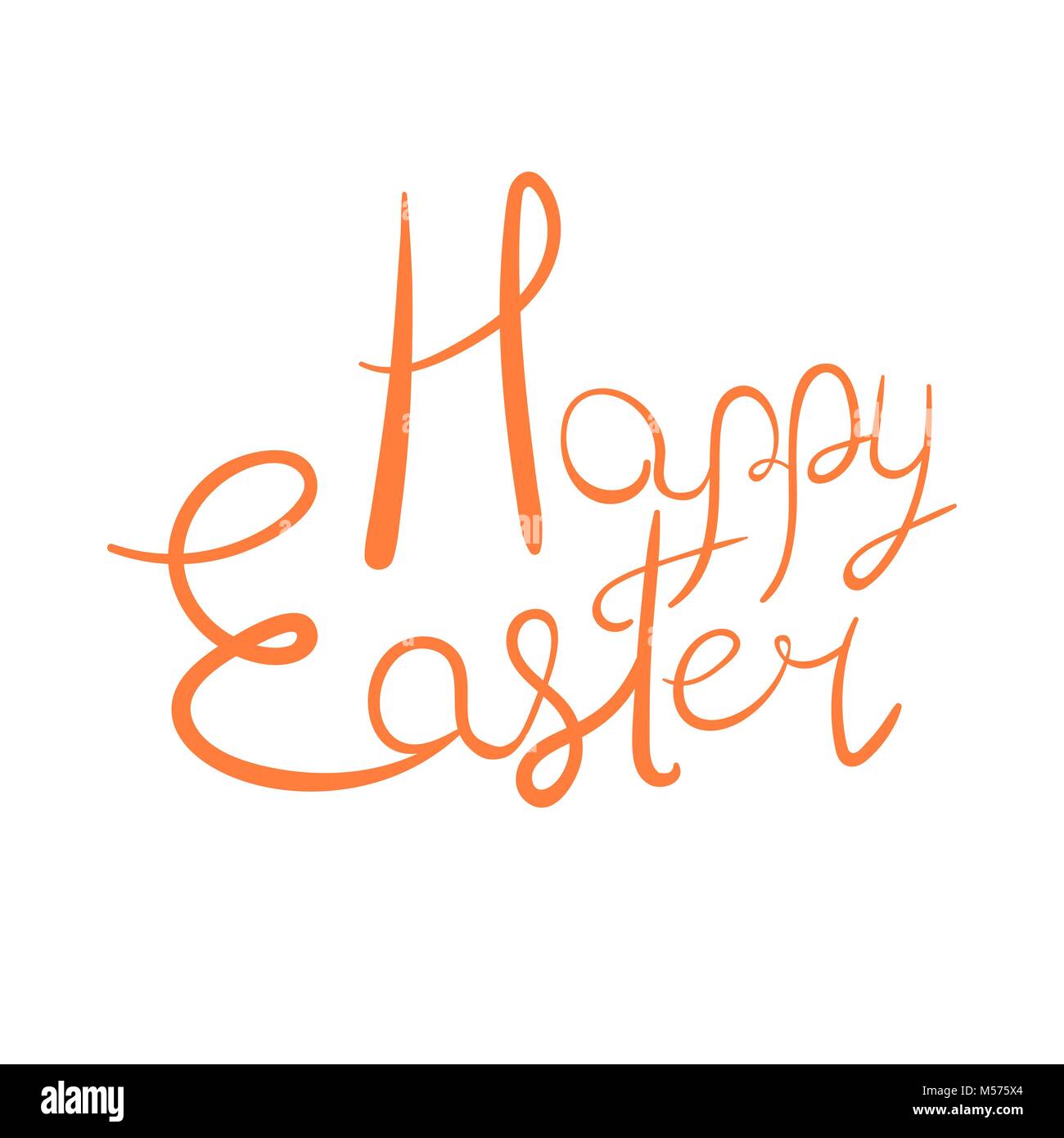 Simple Happy Easter handwritten lettering text design Stock Vector