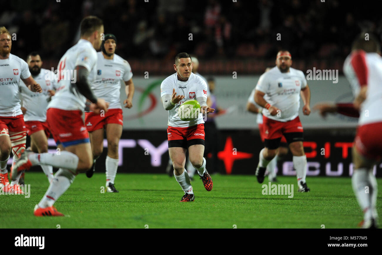 WARSAW, POLAND-NOVEMBER 14,  2015: Inernational Friendly  rugby game Poland - Moldova Europe Rugby Cup Stock Photo
