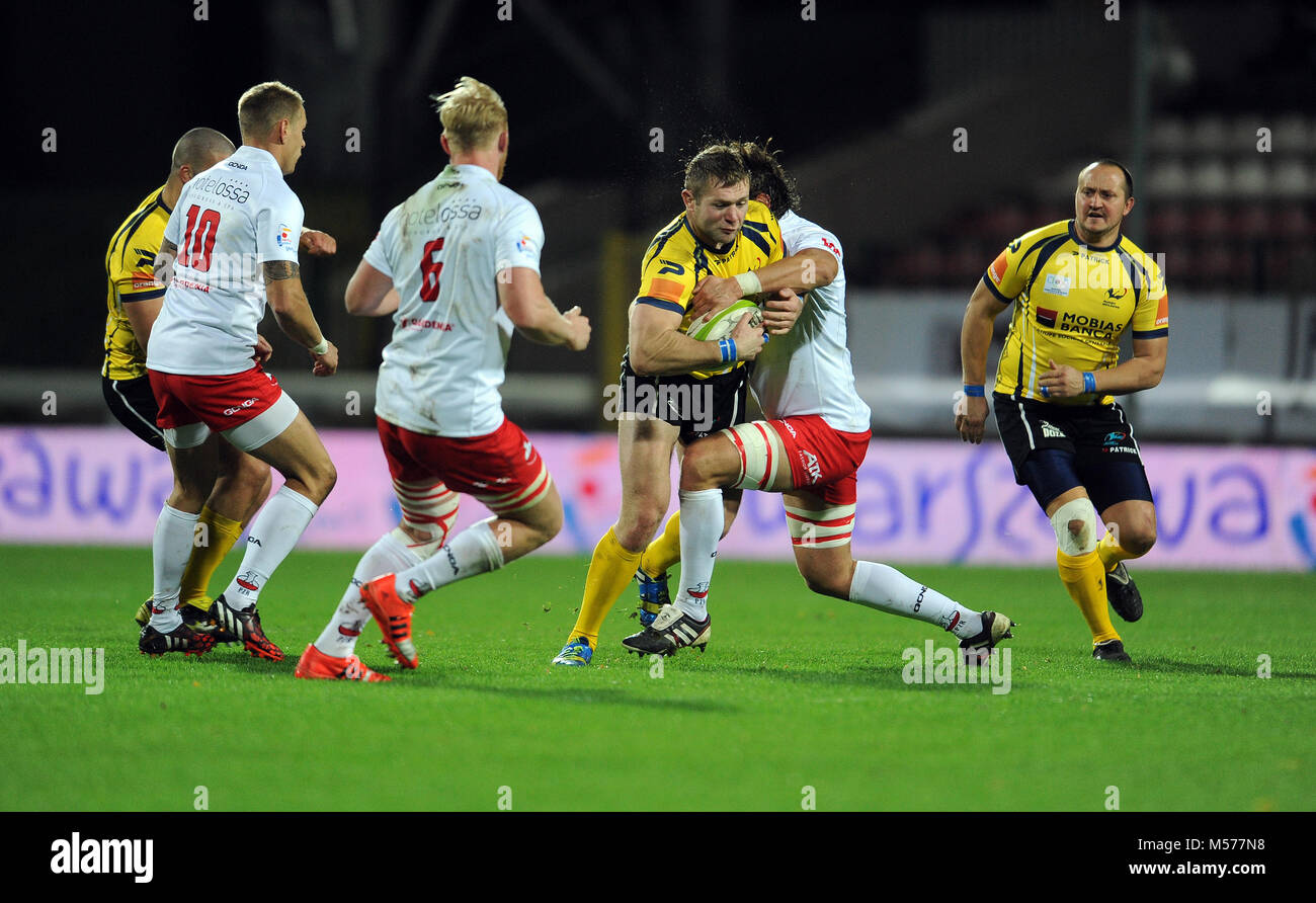 WARSAW, POLAND-NOVEMBER 14,  2015: Inernational Friendly  rugby game Poland - Moldova Europe Rugby Cup Stock Photo