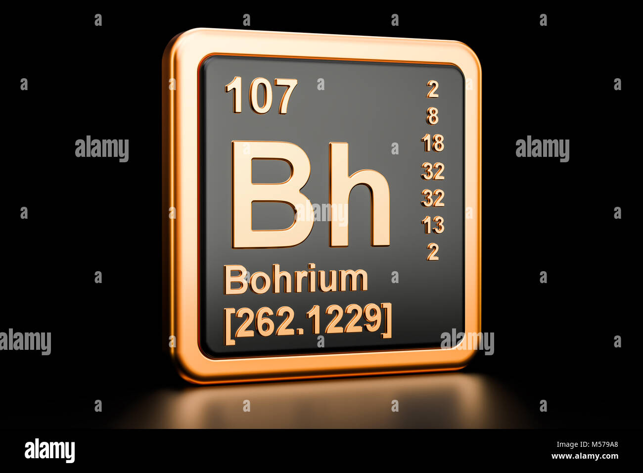 Bohrium Bh, chemical element. 3D rendering isolated on black background  Stock Photo - Alamy
