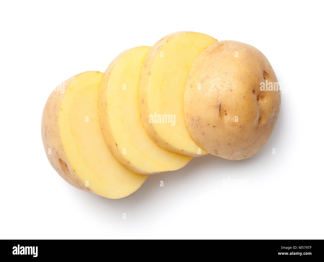 Potato isolated on white background. Top view Stock Photo