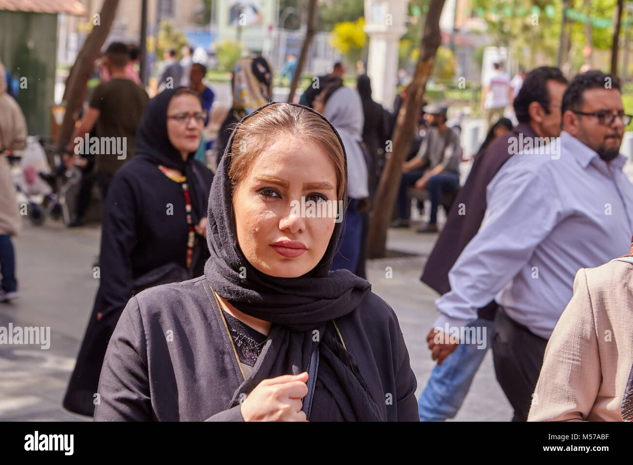 Tehran Iran April 29 17 The Face Of A Young Muslim Woman Stock Photo Alamy