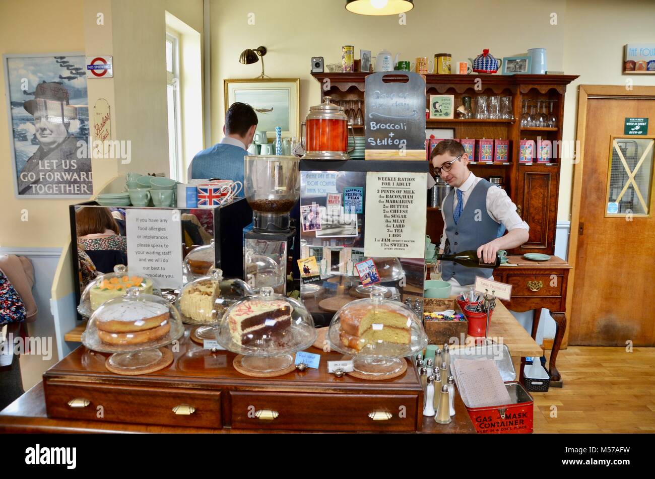 the fourteas WW2 themed cafe in stratford upon avon warwickshire UK