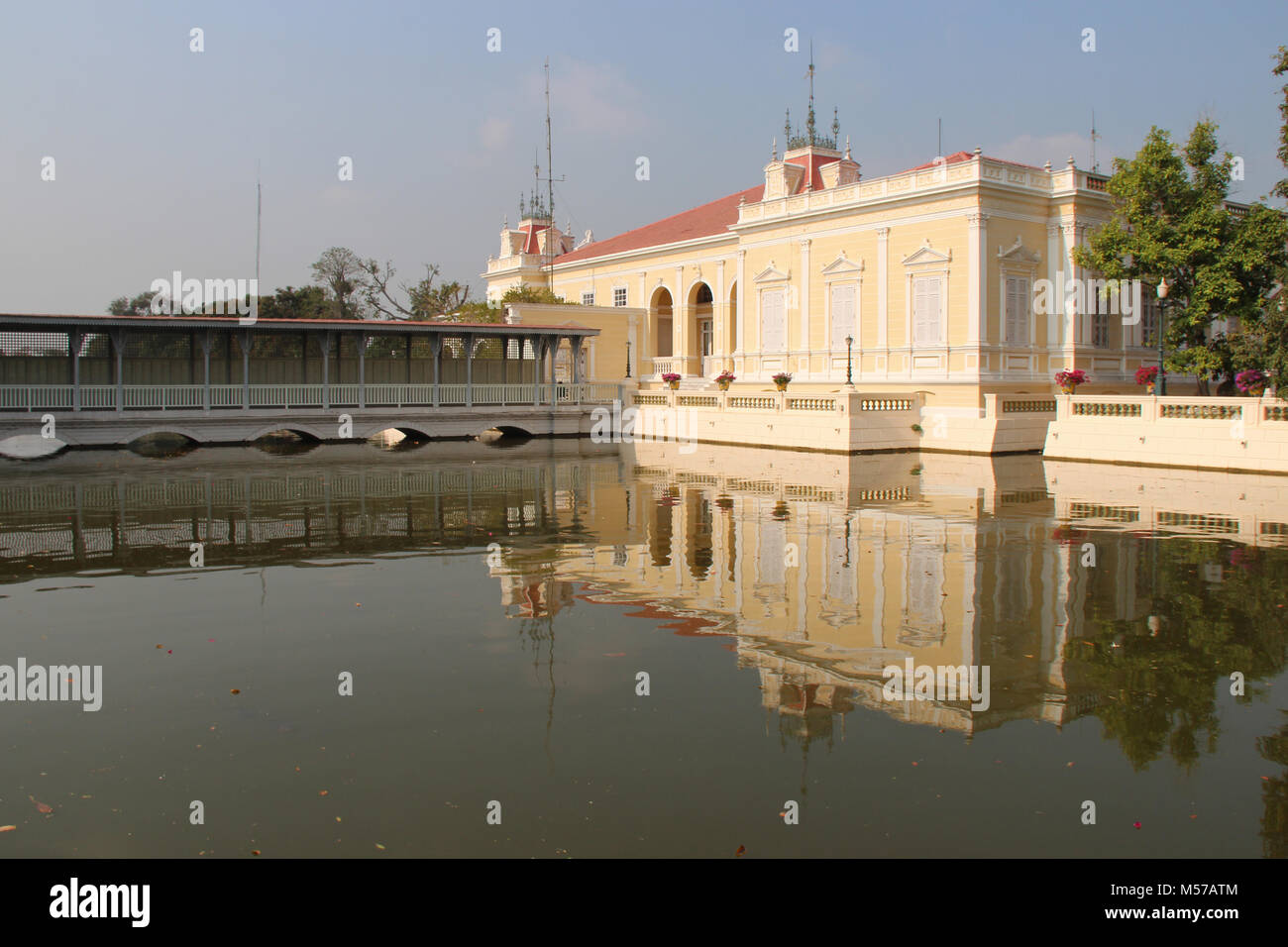 A building (Warophat Phiman Hall)  in the Bang Pa-In royal palace (Thailand). Stock Photo