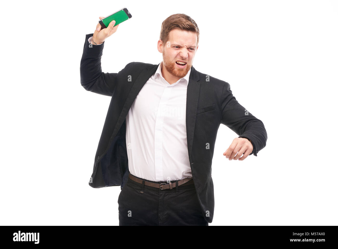 Man throwing phone hires stock photography and images Alamy
