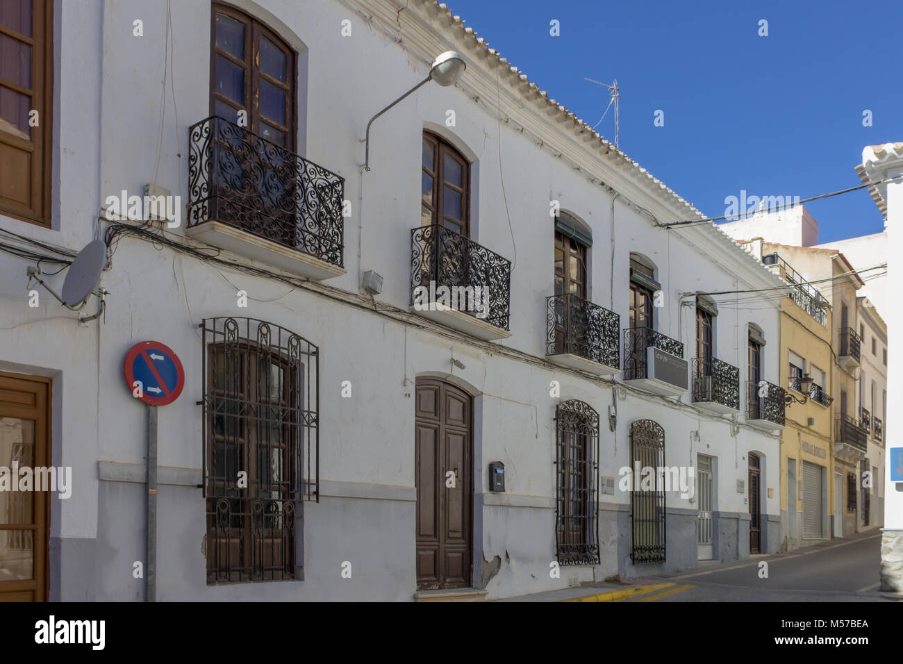 Row of Town Houses in Albox Town center, Almeria province, Andalucía, Spain Stock Photo