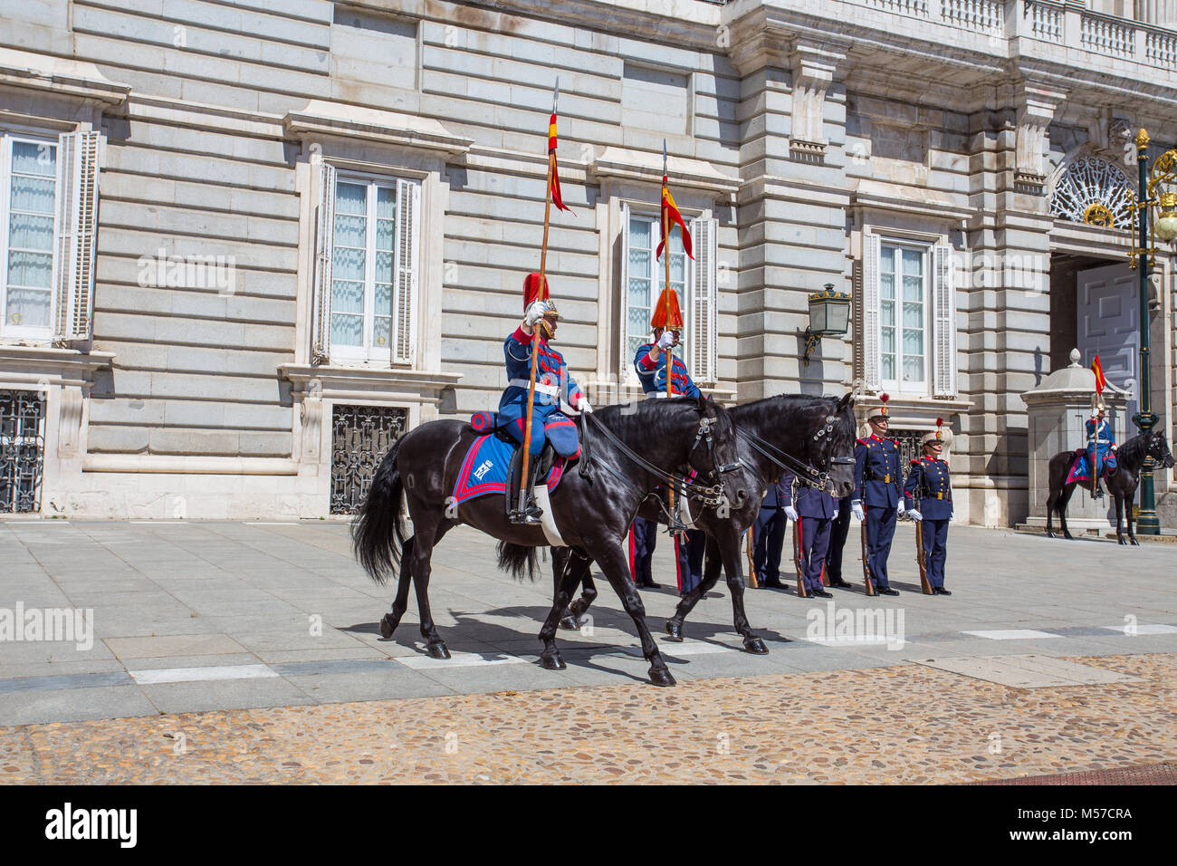 MADRID, SPAIN JUNE 25, 2016 Changing of the Guard. The Royal Palace