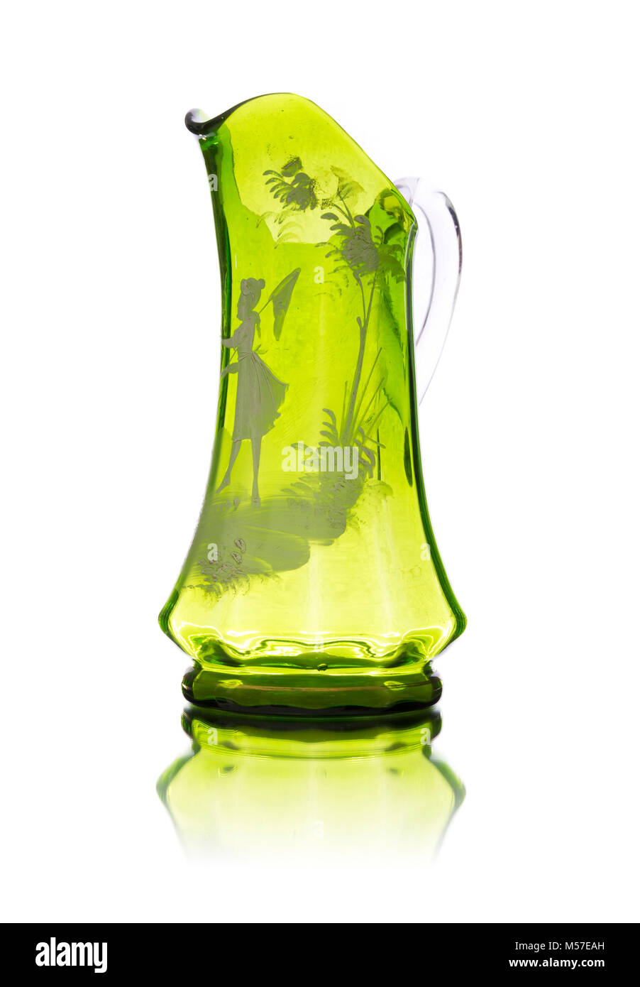 Antique glass vase isolated on white background Stock Photo