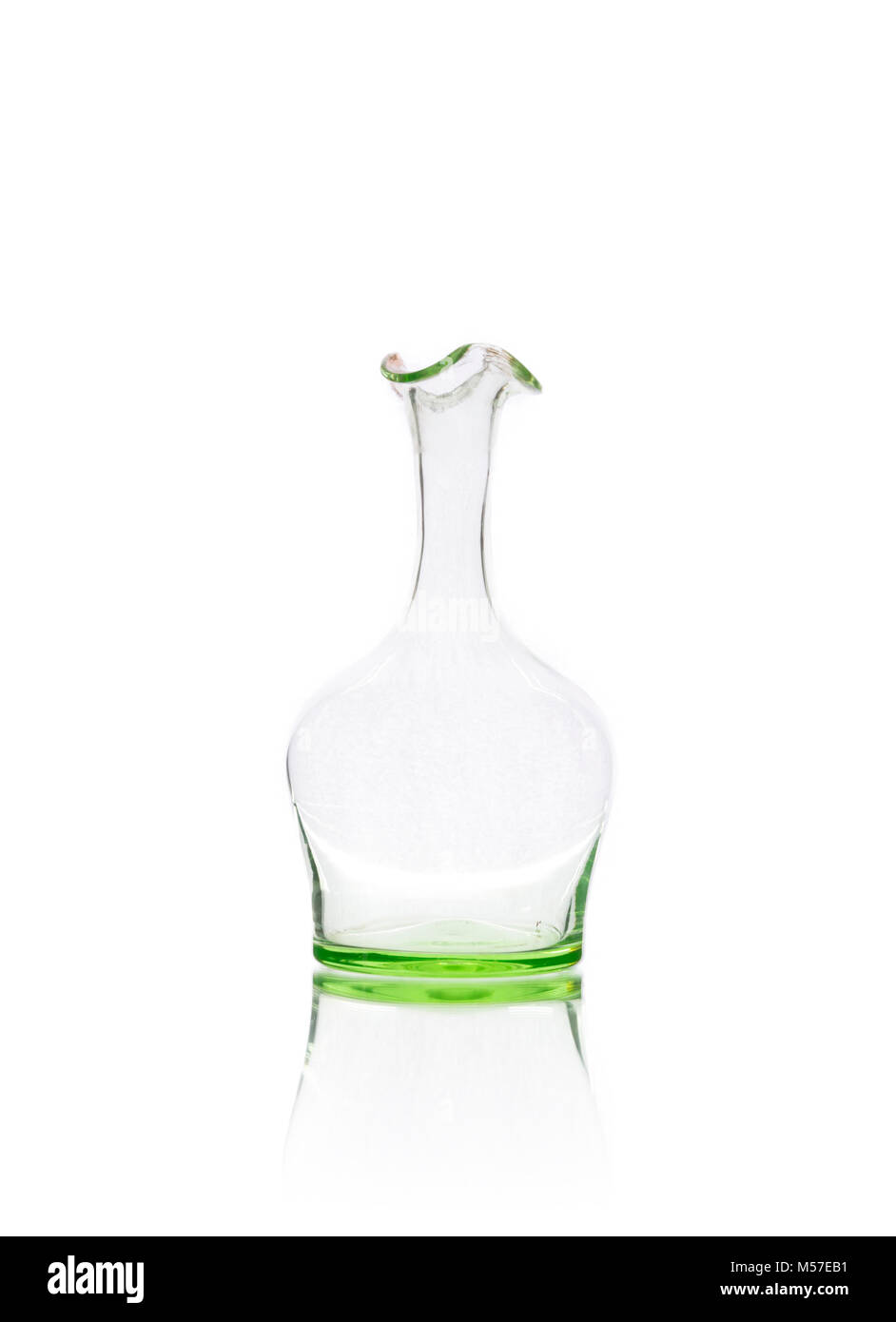 Antique artistic glass vase isolated on white background Stock Photo