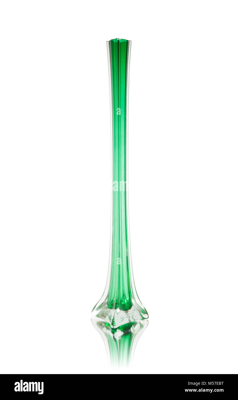 Vintage Tall Green Glass Vase Home Décor Home & Living