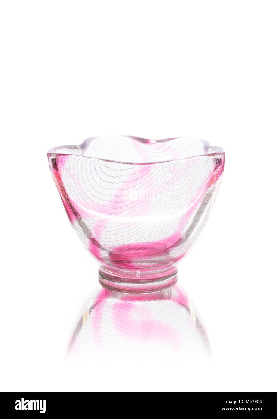 Antique glass bowl isolated on white background Stock Photo