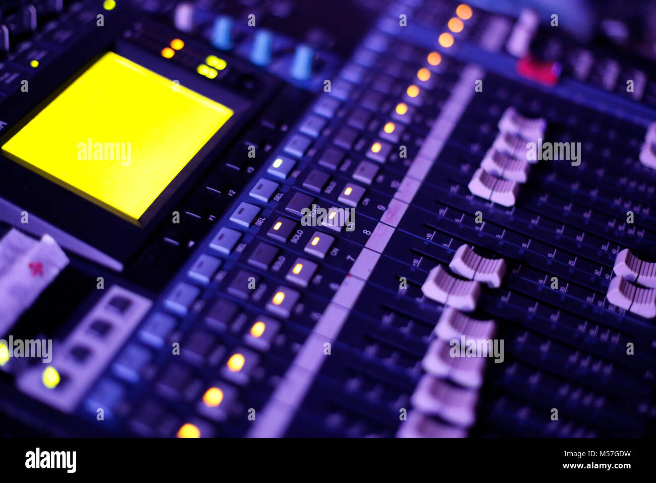 Digital mixer audio in with color and soft focus effects