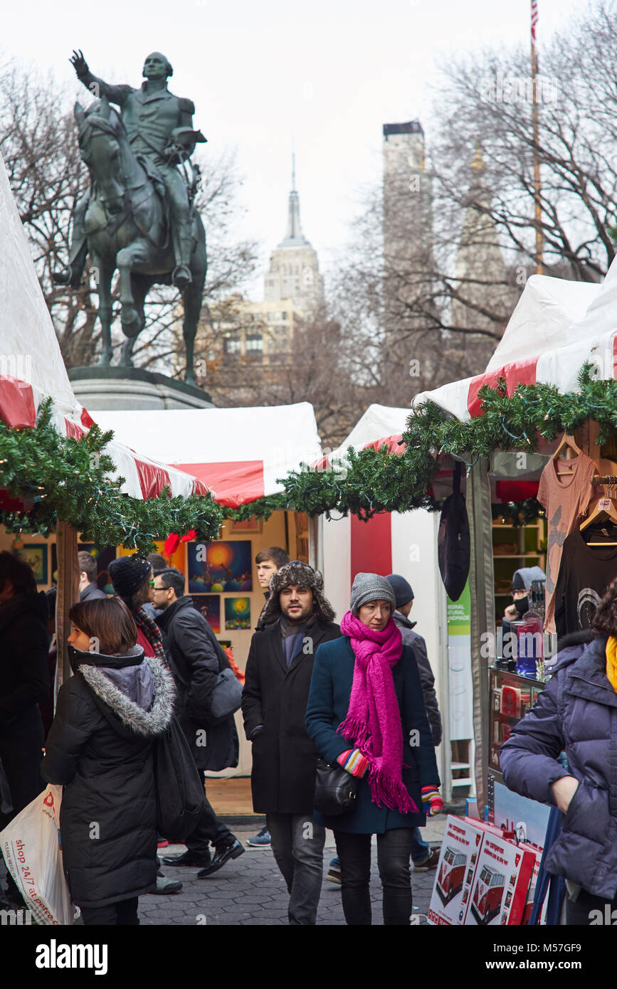 Christmas market at Union Square Stock Photo