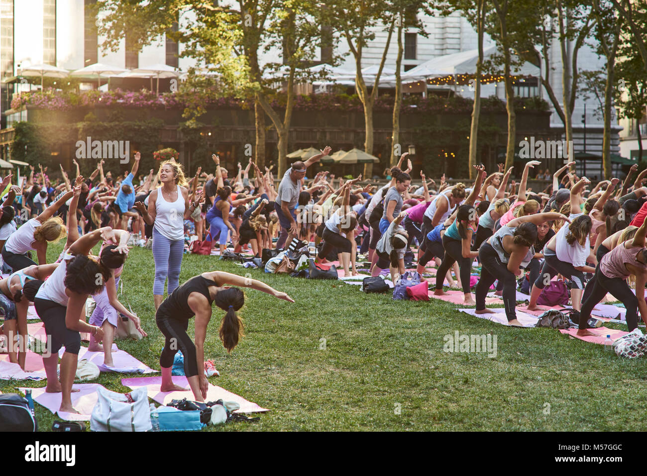 Yoga classes presented by sportswear brand Athleta, during which