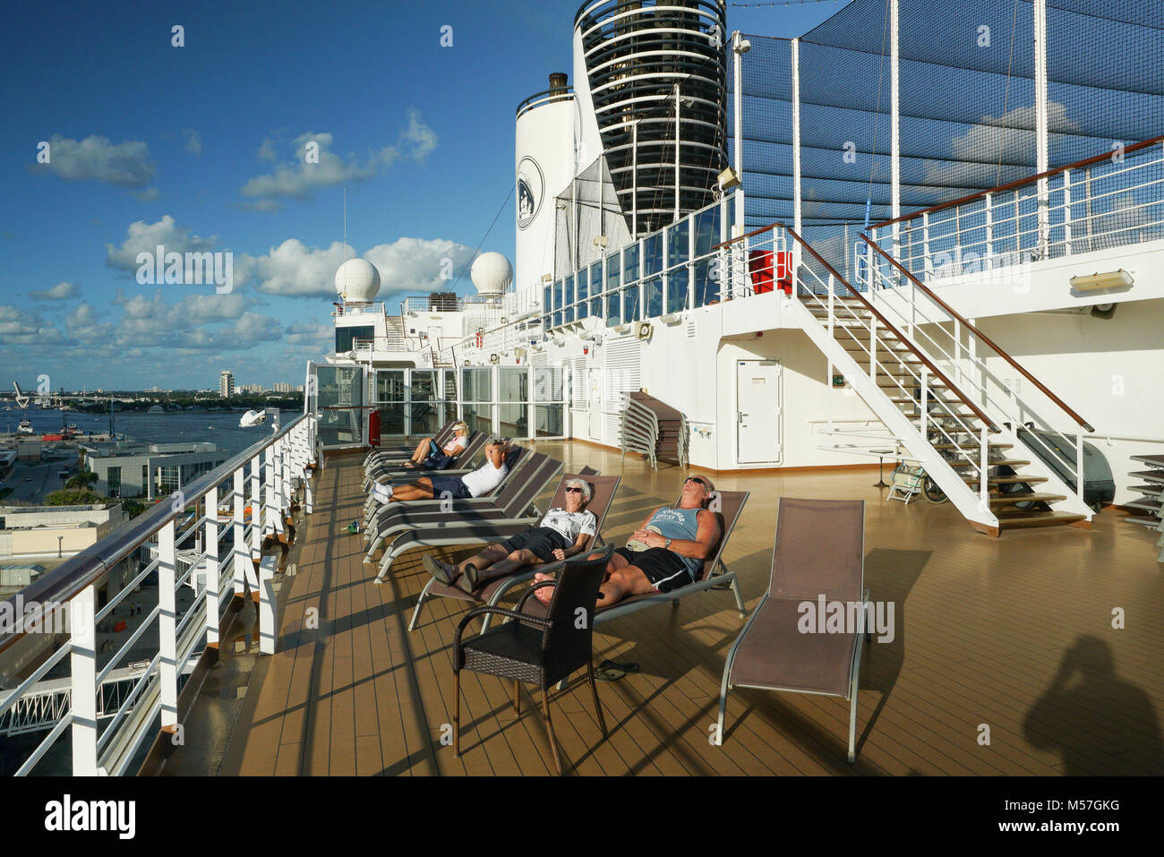 On cruise ship Niew Amsterdam, Fort Lauderdale, Florida Stock Photo