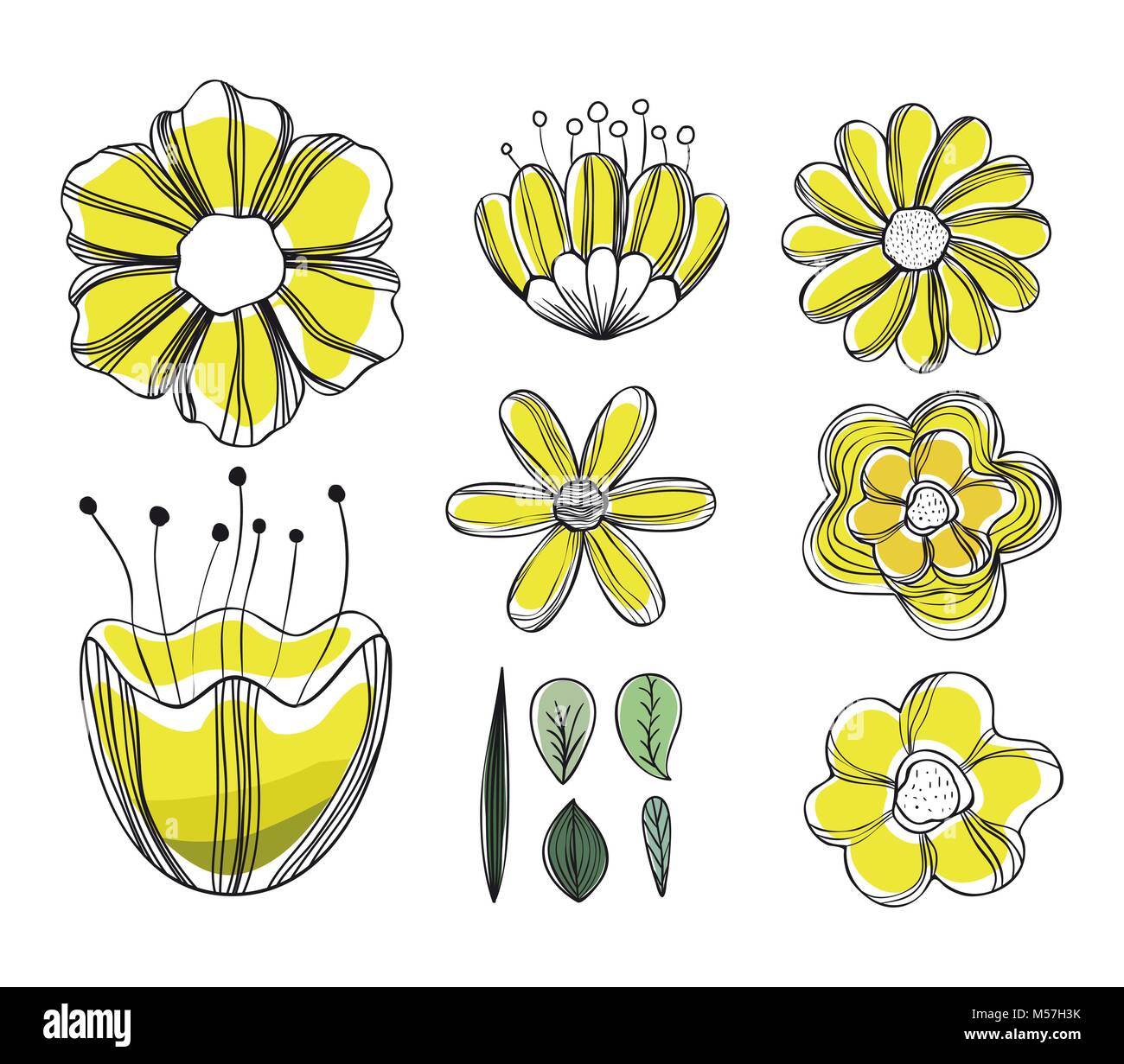 set floral decoration vintage style Stock Vector Image & Art - Alamy