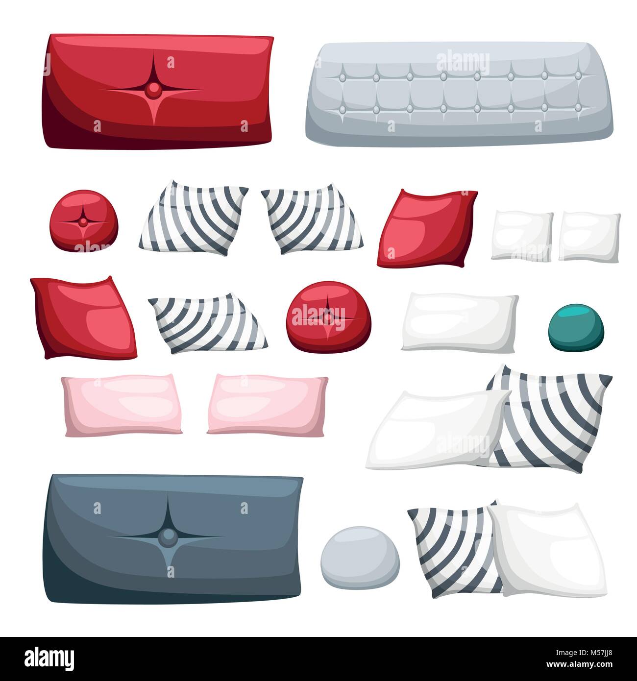 Set Of Different Decorative Pillows Multi Colored Pillow For Stock