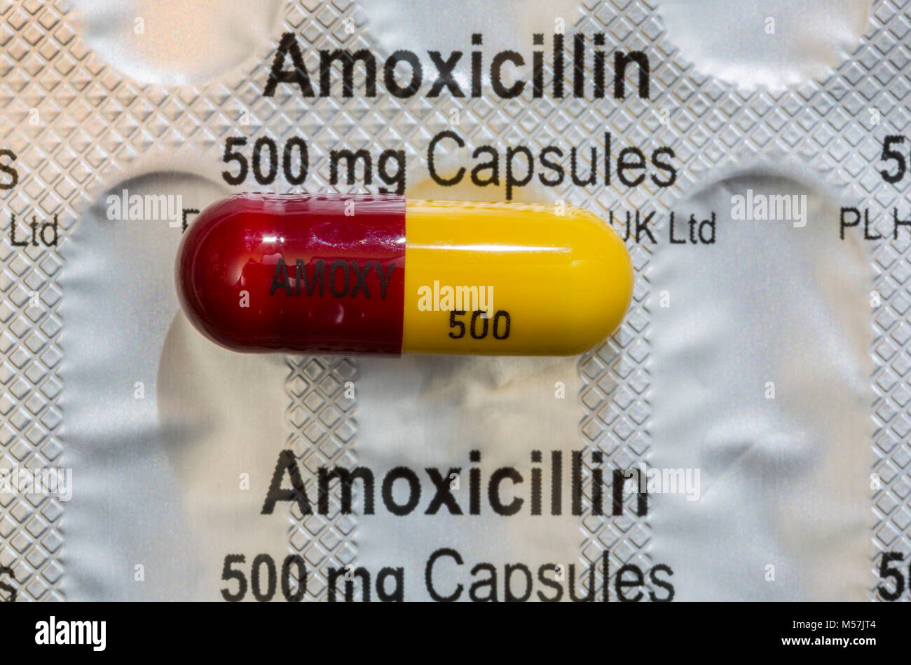 Amoxicillin capsules, antibiotics pills Stock Photo - Alamy