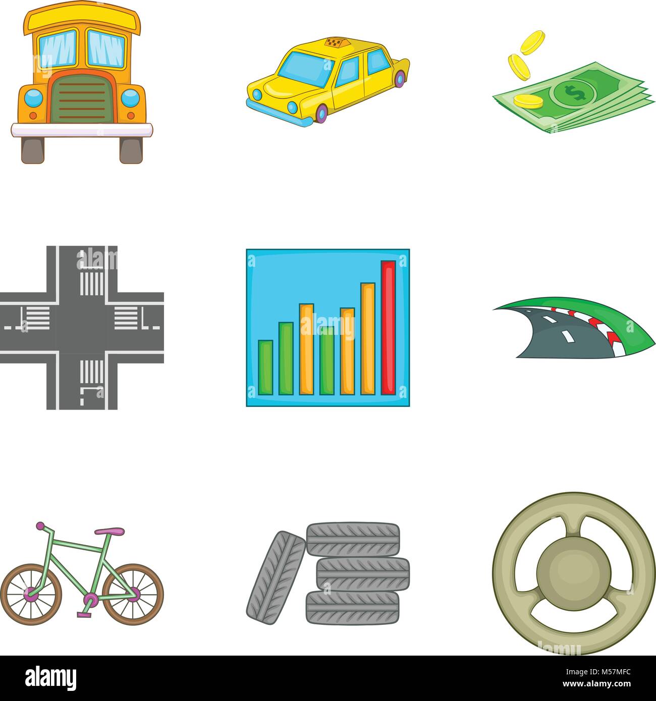 Road work icons set, cartoon style Stock Vector Image & Art - Alamy