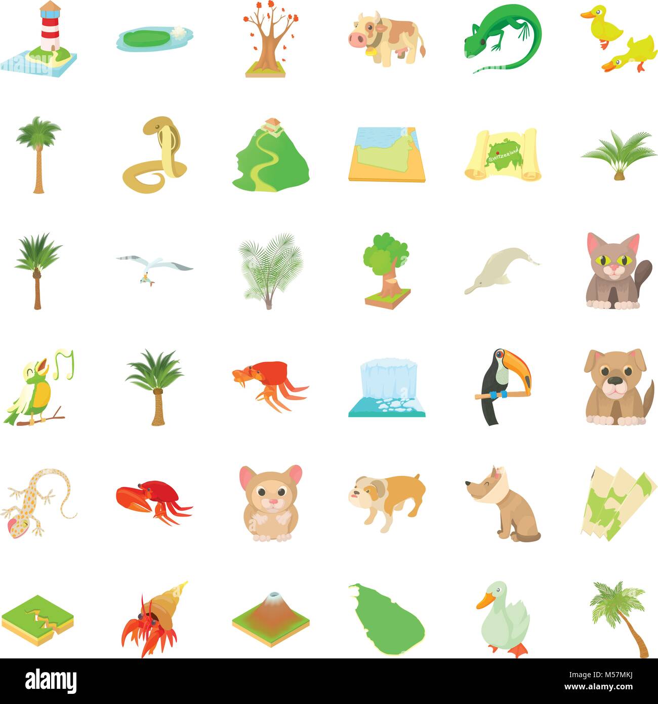 Eco landscape icons set, cartoon style Stock Vector Image & Art - Alamy