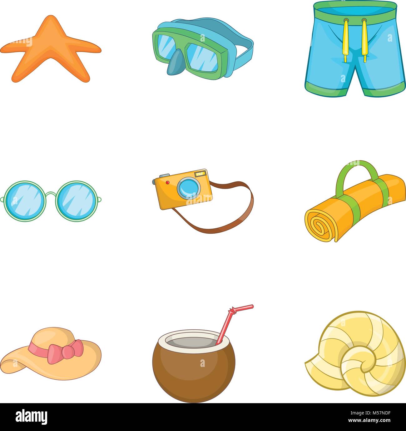 Sea surface icons set, cartoon style Stock Vector Image & Art - Alamy