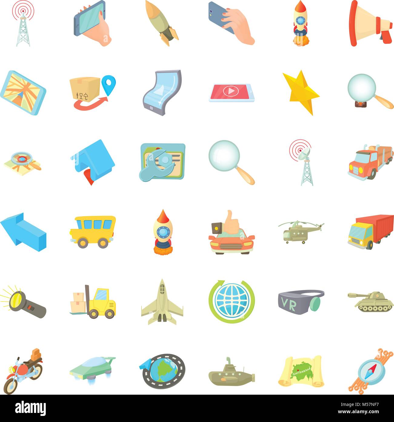 Urban navigation icons set, cartoon style Stock Vector Image & Art - Alamy