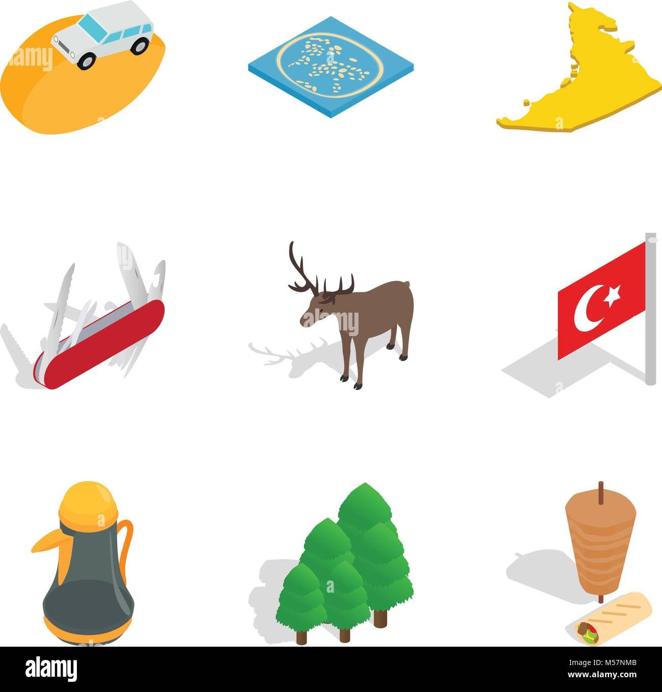 State affiliation icons set, isometric style Stock Vector Image & Art ...