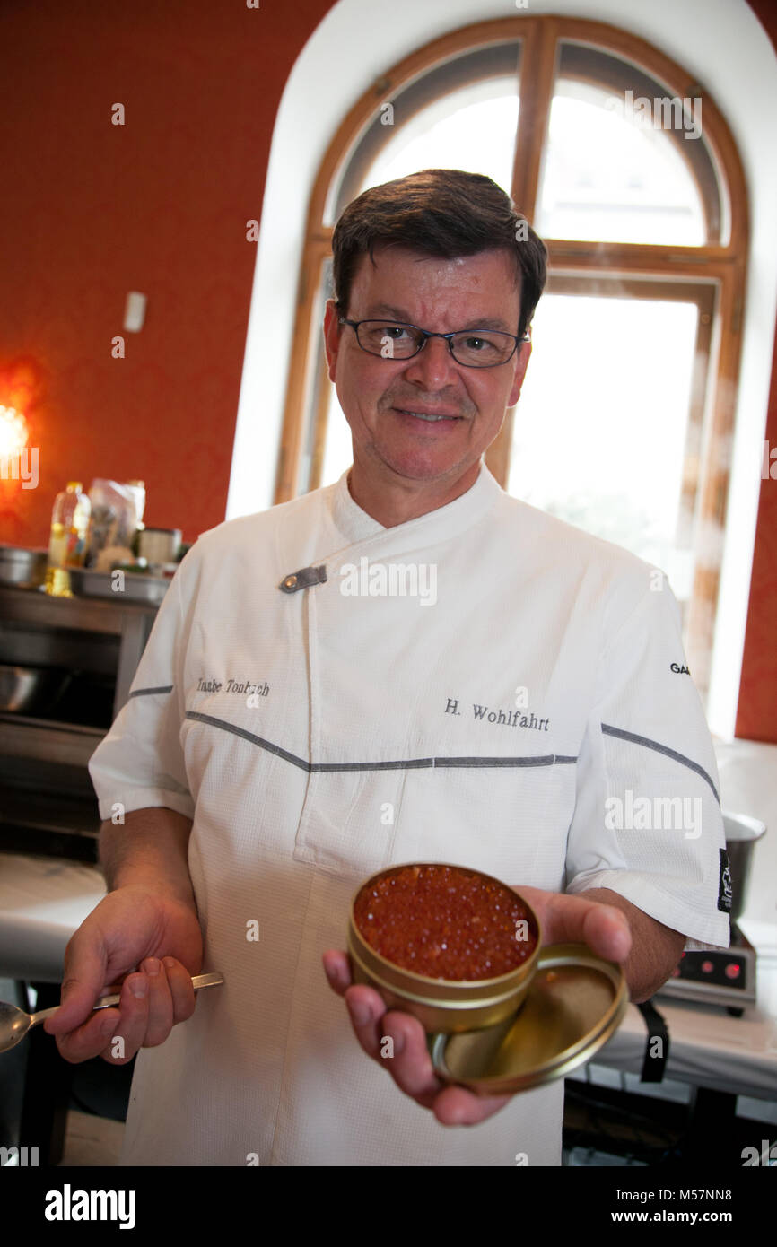 Harald Wohlfahrt, German 3 star cook, on an event in Berlin. Stock Photo