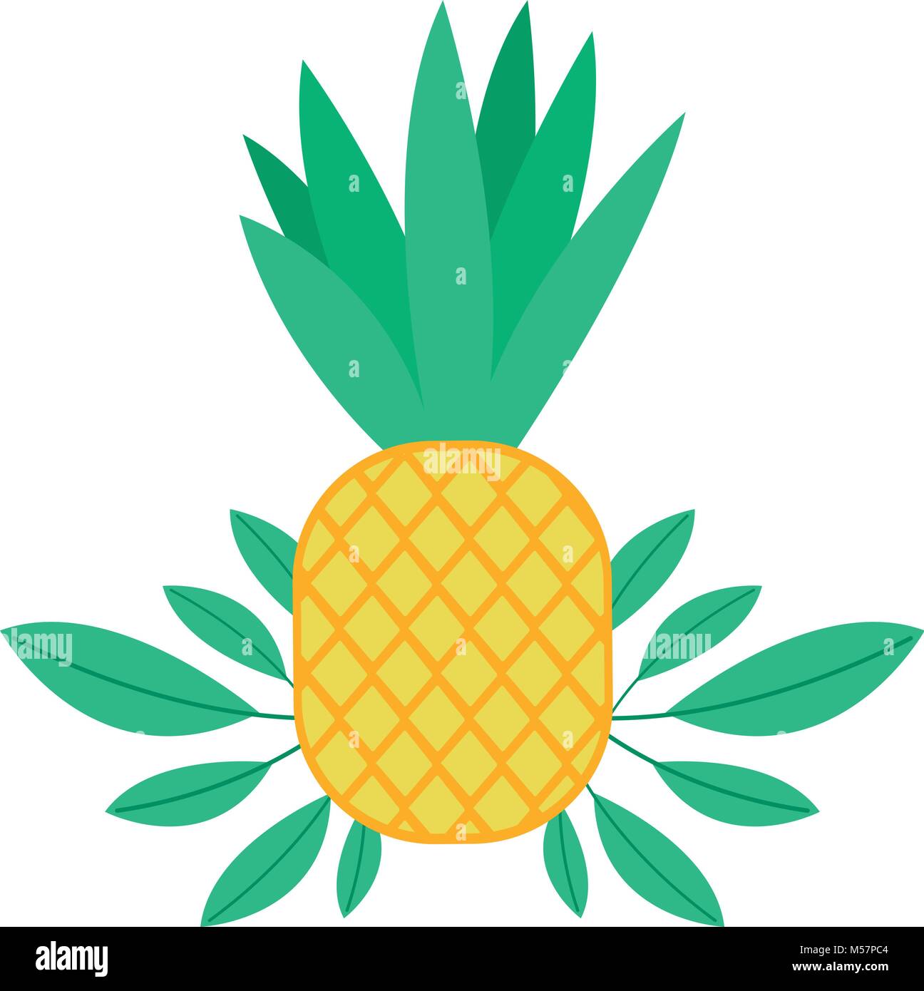 pineapple fresh fruit with leafs frame Stock Vector Image & Art - Alamy