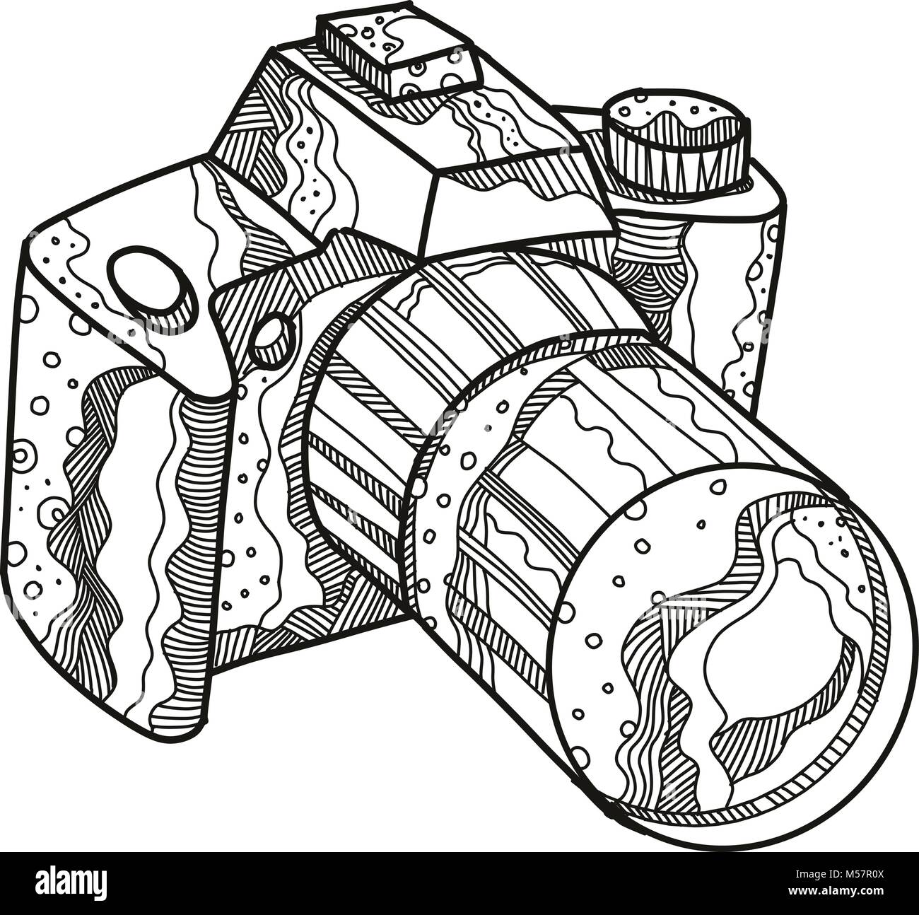 Doodle art illustration of a DSLR camera, digital SLR or digital  single-lens reflex camera done in mandala style Stock Vector Image & Art -  Alamy