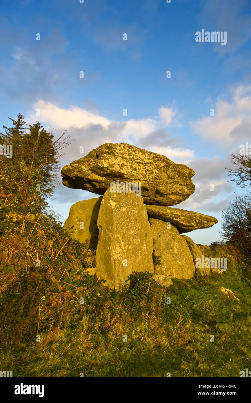 The Megalithic Knockeen Dolmen, Constructed 4000-3000 B.C. Near Tramore, County Waterford, Ireland Stock Photo