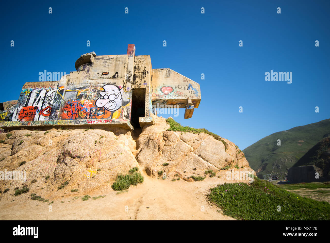 gray whale cove beach and devils slide park in california Stock Photo