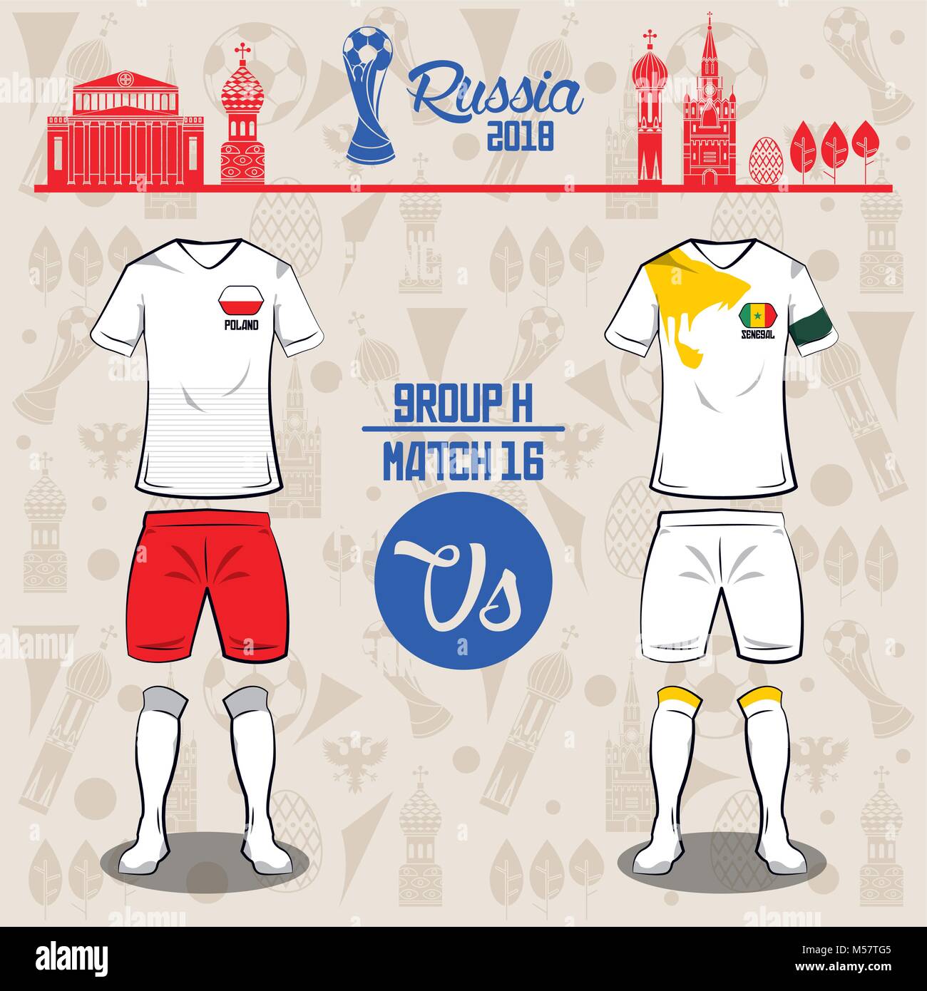 Set of realistic football kits Senegal, Algeria, Kenya, Tanzania, shirt  template for soccer jersey. Vector illustration Stock Vector Image & Art -  Alamy