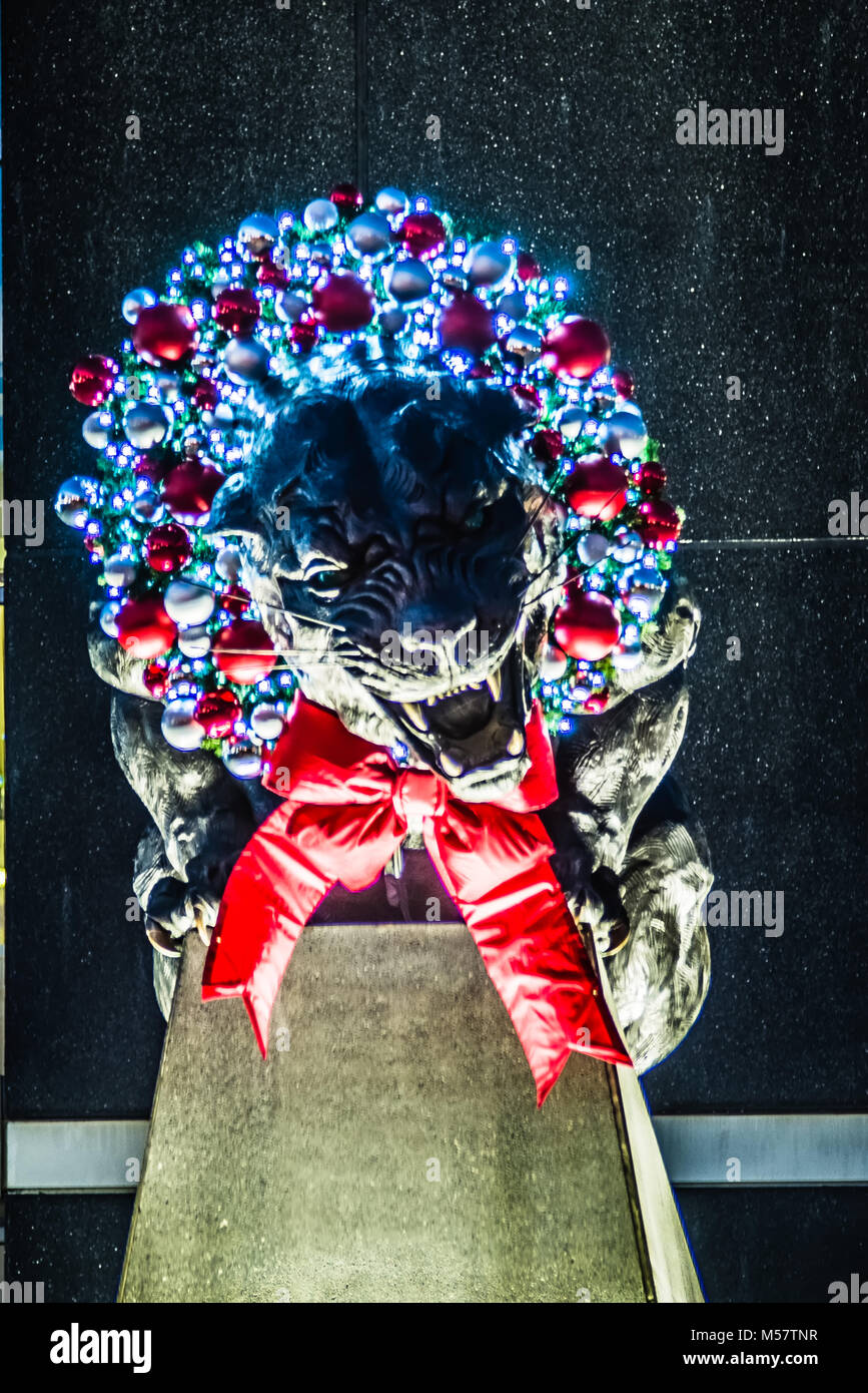 Christmas Decorations Around Carolina Panthers Stadium In