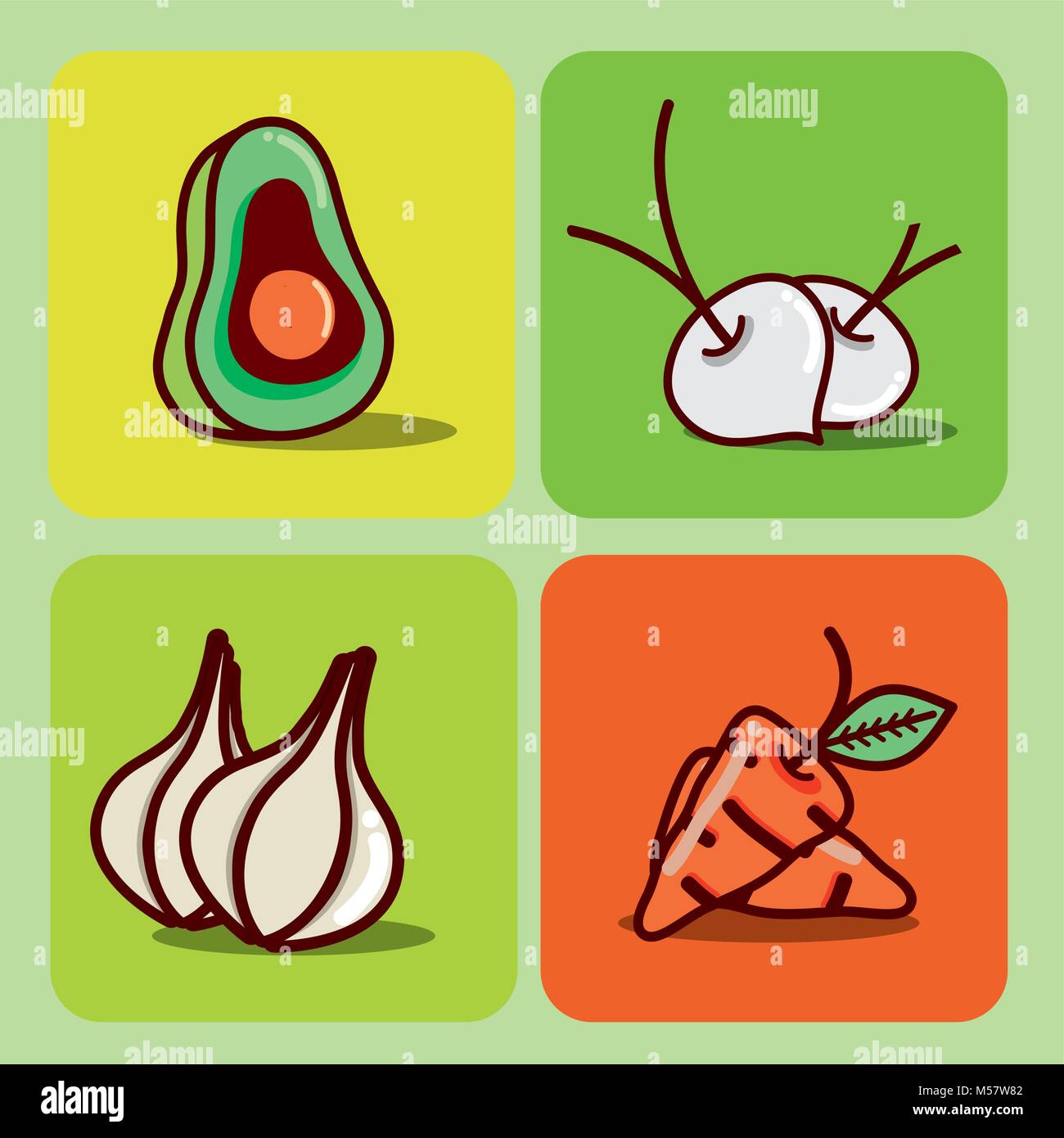 Set of vegetables Stock Vector Image & Art - Alamy