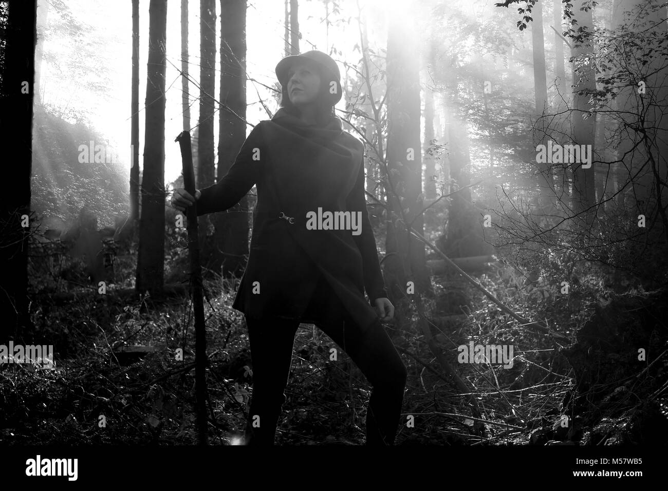 Female forest ranger Black and White Stock Photos & Images - Alamy