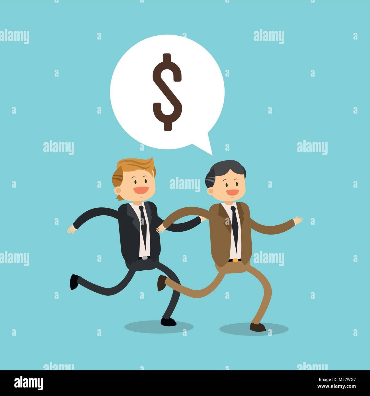Businessmen running for money Stock Vector Image & Art Alamy