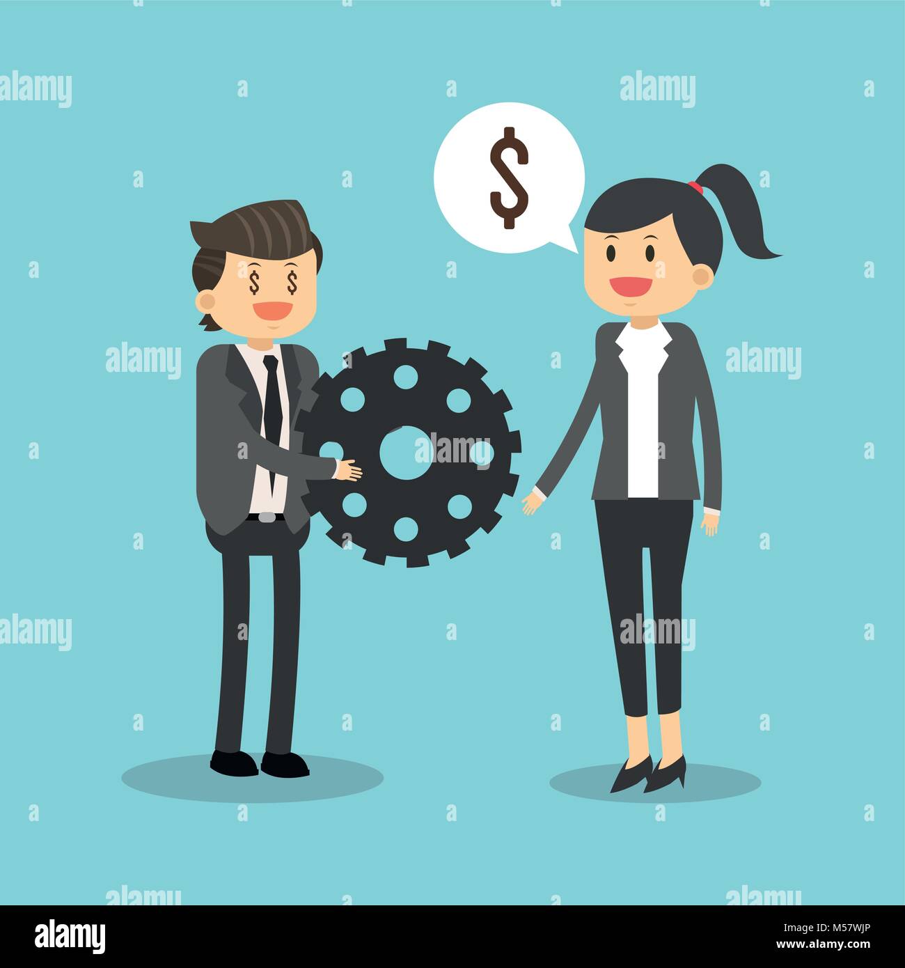 Business teamwork with gears Stock Vector Image & Art - Alamy