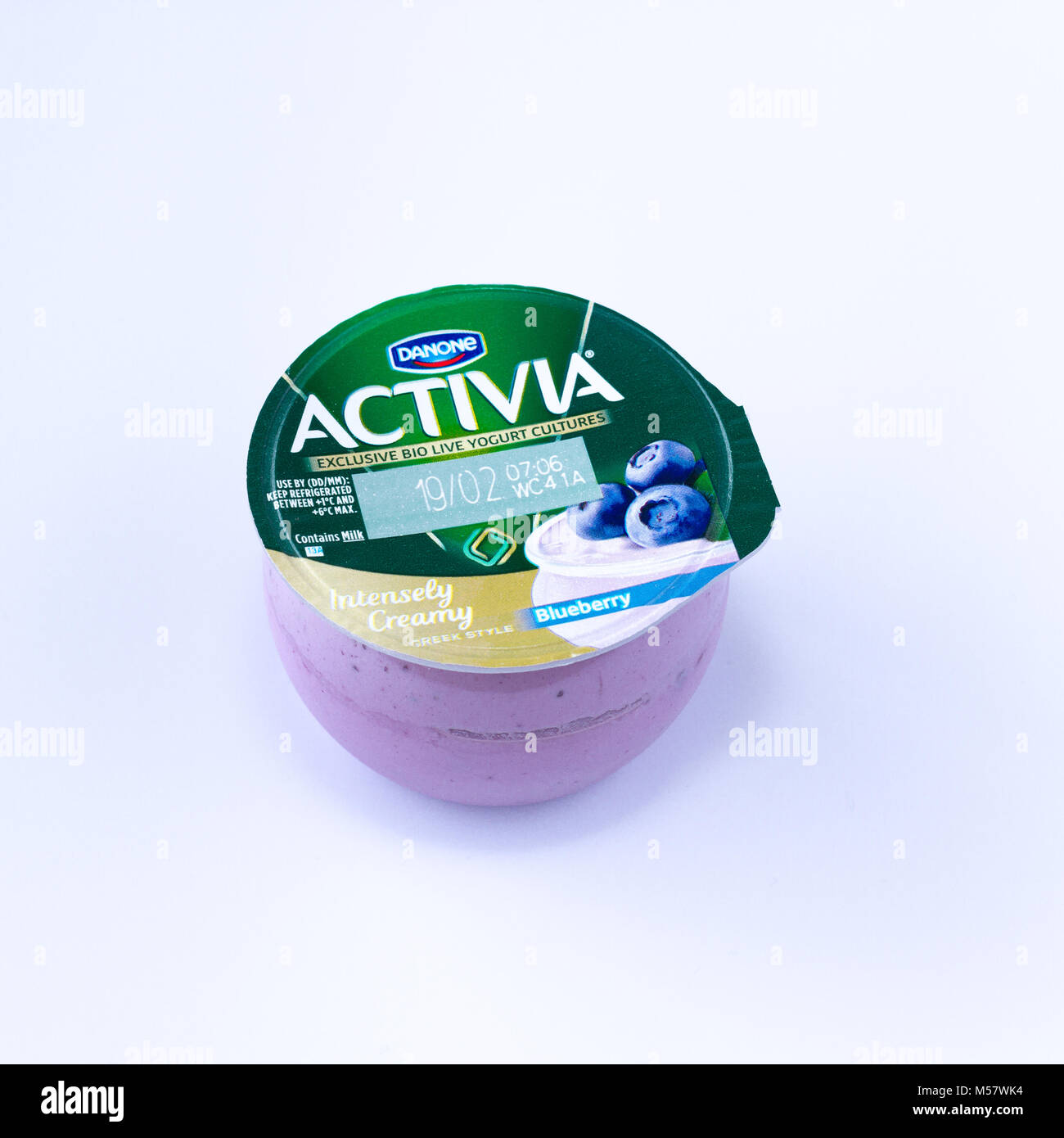 A pot of blueberry Activia bio live yogurt from a multipack sold in the  United Kingdom Stock Photo - Alamy
