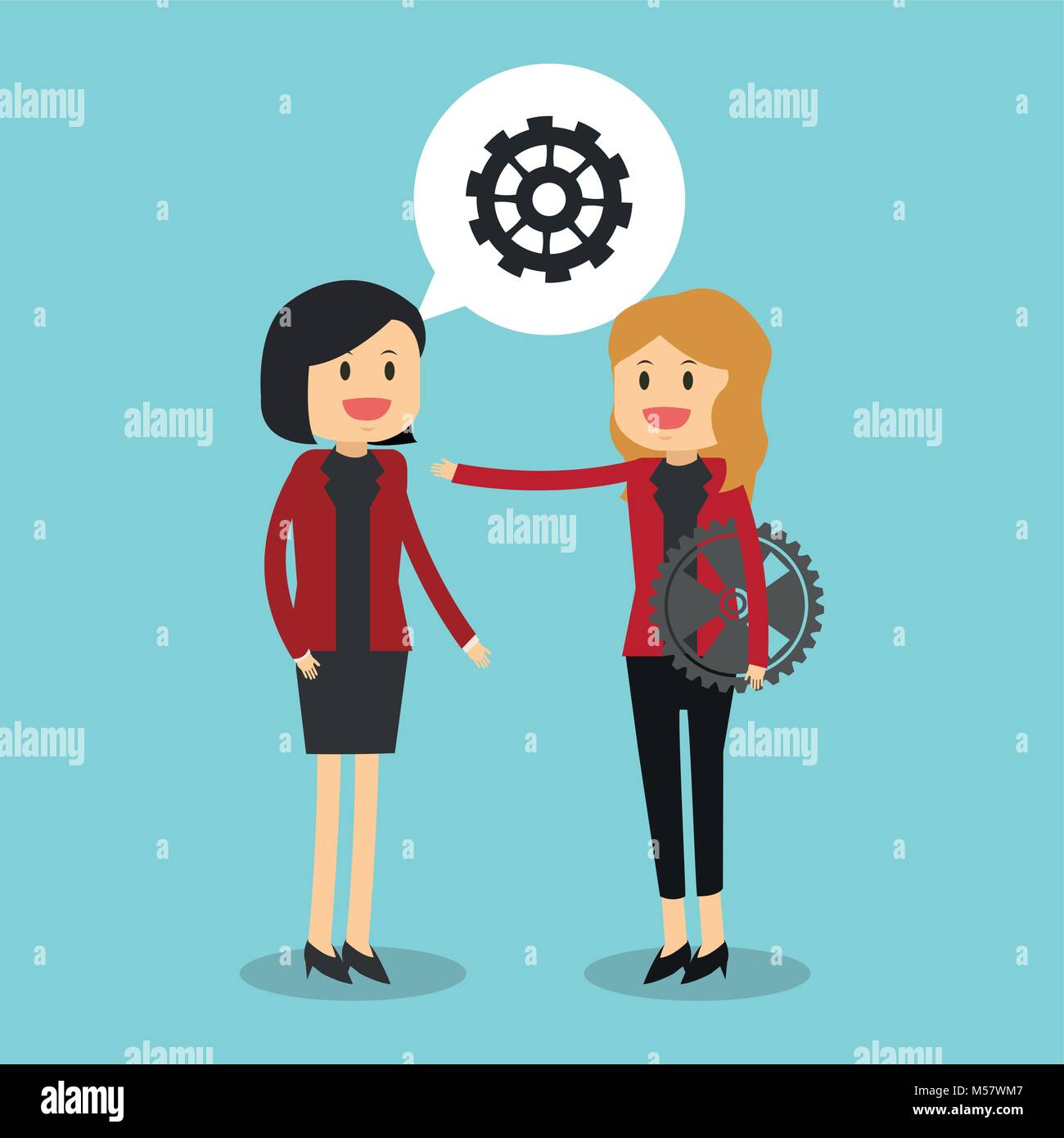 Business teamwork with gears Stock Vector Image & Art - Alamy