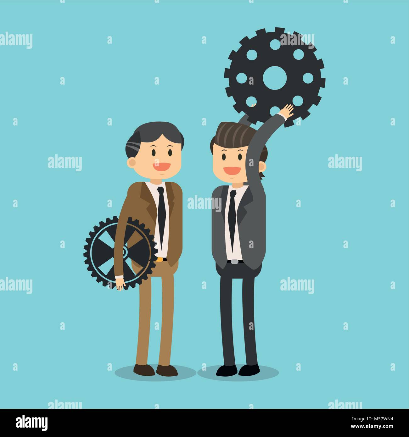 Business teamwork with gears Stock Vector Image & Art - Alamy