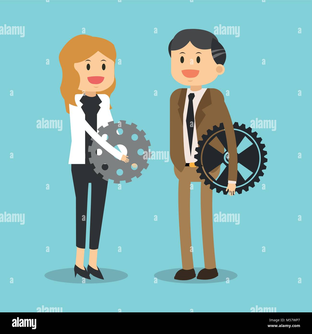 Business teamwork with gears Stock Vector Image & Art - Alamy