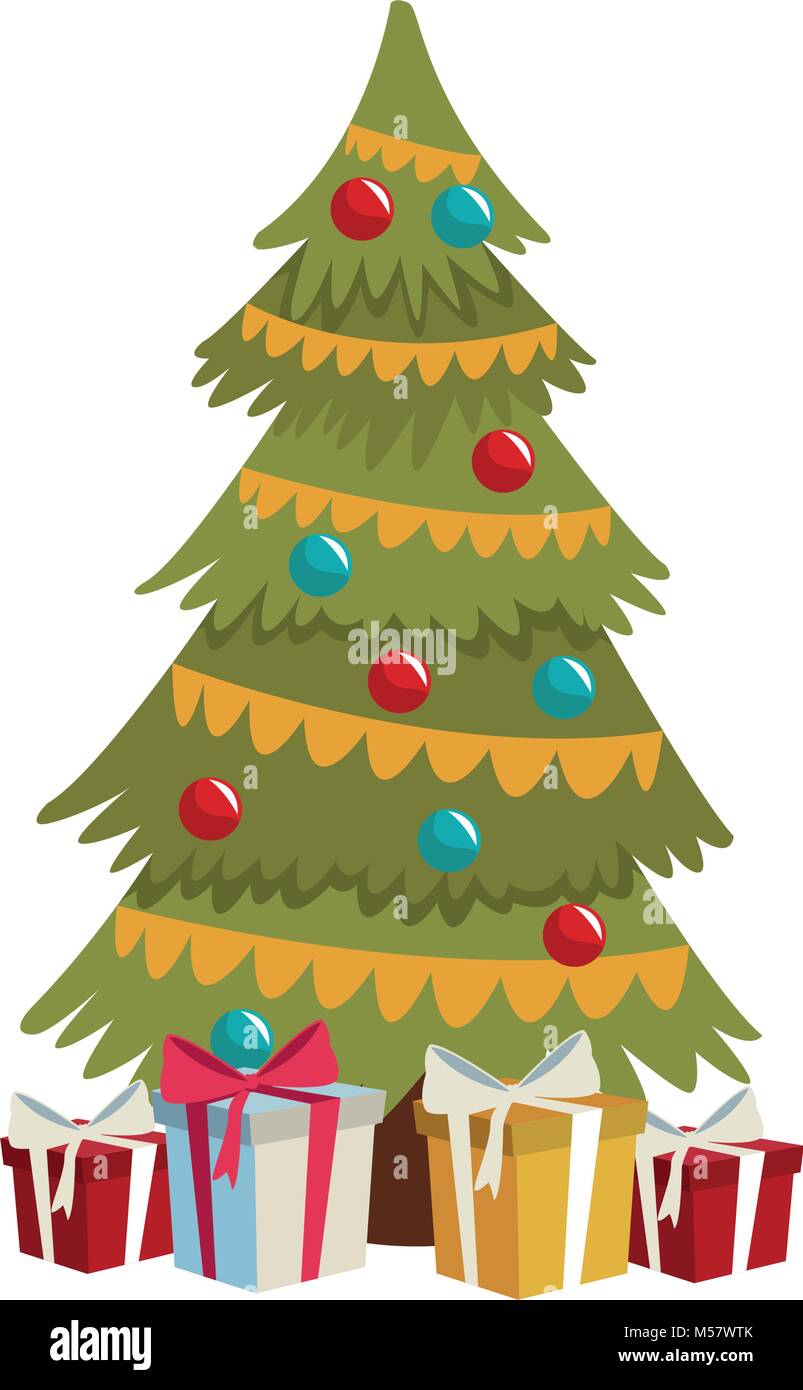 Christmas tree with gift boxes Stock Vector Image & Art - Alamy