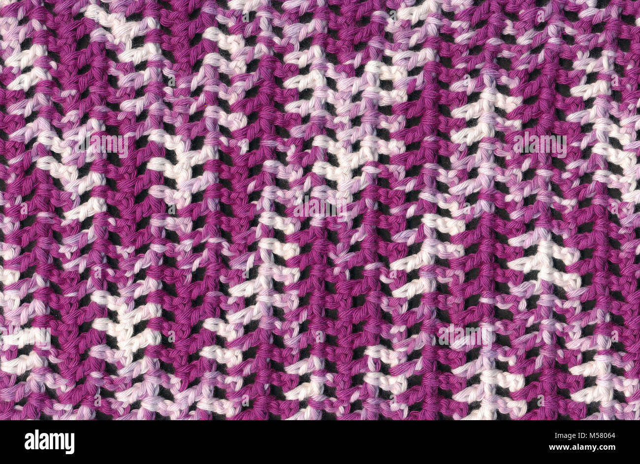 Closeup purple and white crochet pattern Stock Photo Alamy