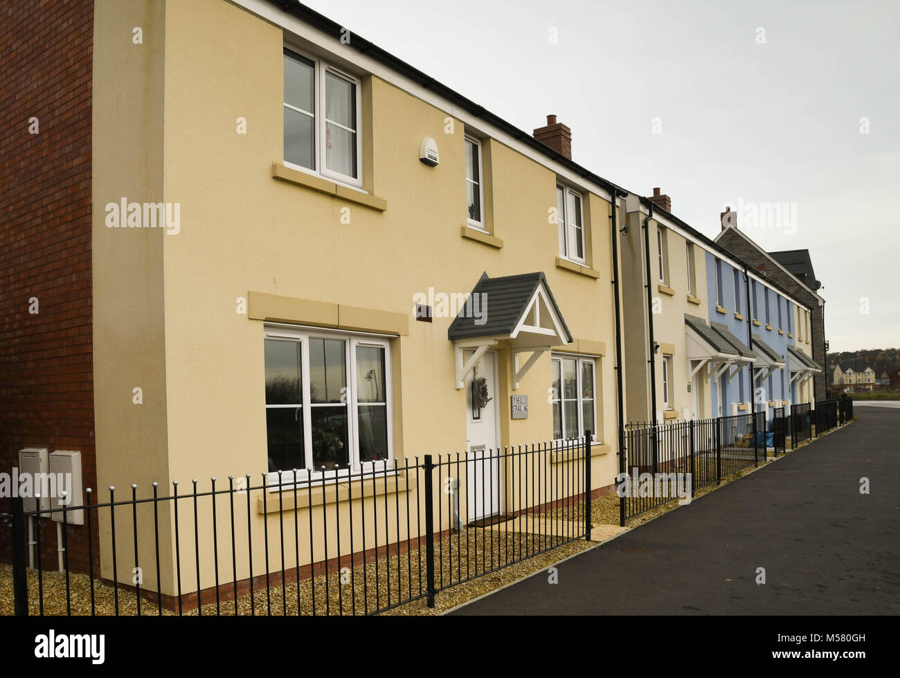 New homes on a housing development Stock Photo