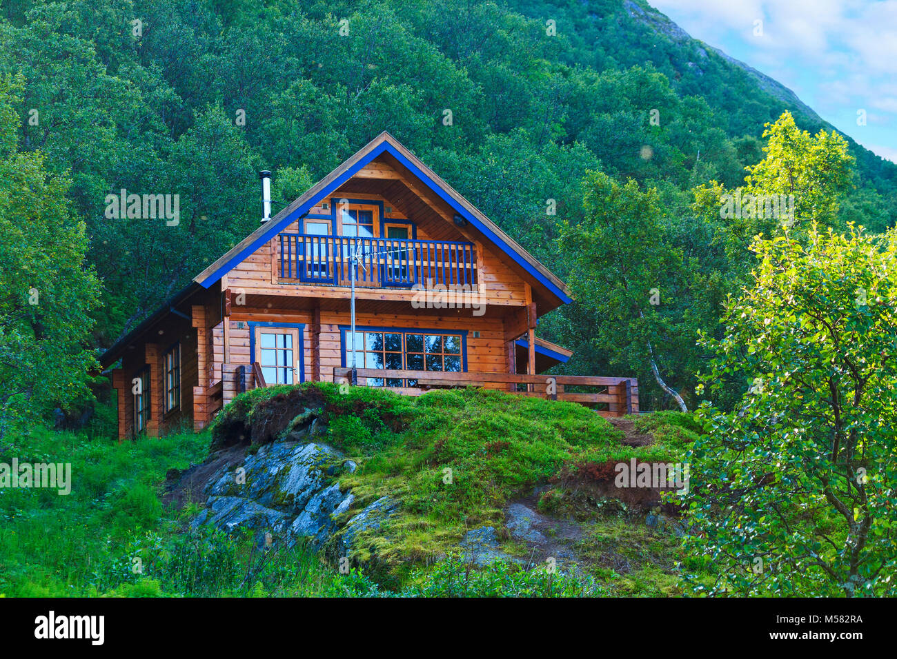 Image showcasing eco-friendly house is in the green mountains, landscape and travel ...