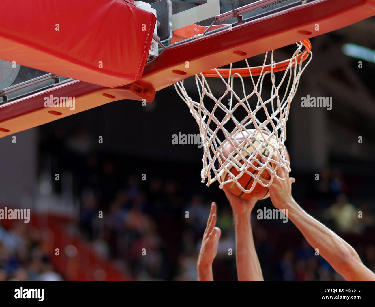 Fight under the backboard during a basketball match Stock Photo Alamy