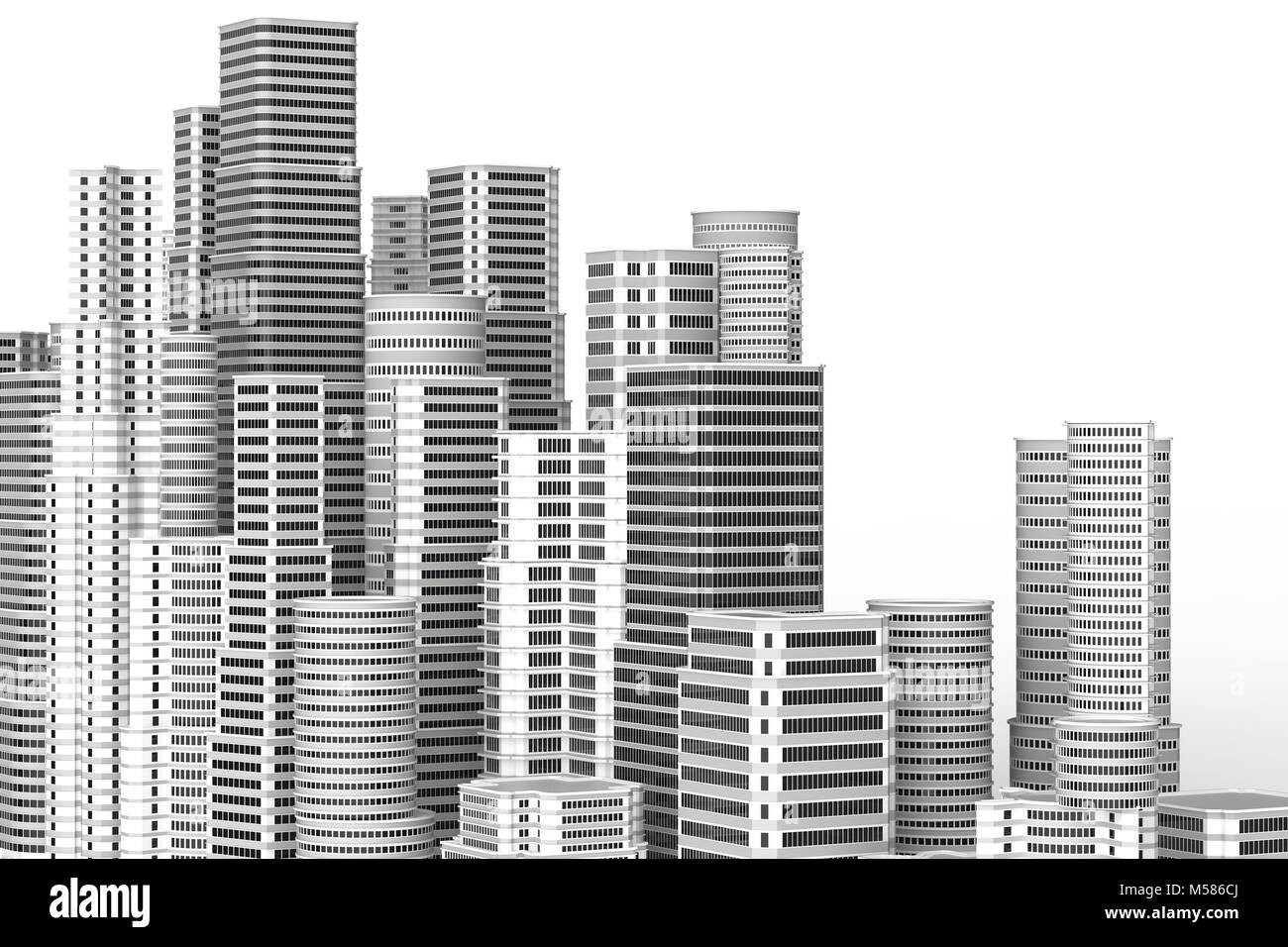Skyscraper on white background hi-res stock photography and images - Alamy